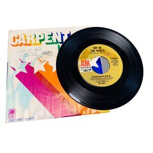 Vintage Carpenters "Top Of The World" 45 RPM Vinyl Record A&M Records
